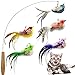 CATENEED Cat Wand Toy 6 Pieces Interactive Cat Wand Bird Feather Toys for Indoor Cats Play Exercise - Image 3