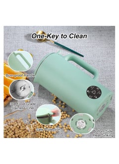 SYOSI SYOSI Mini Automatic Nut Milk Maker, 6 In 1 Soy Milk Maker, Homemade Almond, Oat, Soy, Plant-Based Milk, flower tea, with Delay Start/Keep Warm/Boil Water, Self-Cleaning Design 220V (350ml Green)  - Image 5