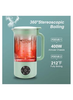 SYOSI SYOSI Mini Automatic Nut Milk Maker, 6 In 1 Soy Milk Maker, Homemade Almond, Oat, Soy, Plant-Based Milk, flower tea, with Delay Start/Keep Warm/Boil Water, Self-Cleaning Design 220V (350ml Green)  - Image 4