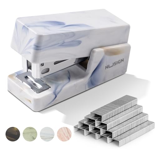 NUSIGN Mini Stapler with 830 Staples, Small Cute Desk Staplers, 25 Sheet Capacity, Fluid Blue - Image 1