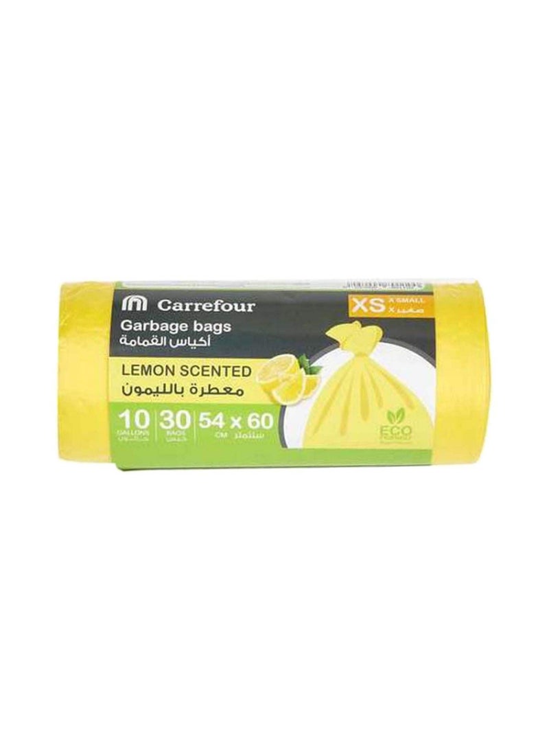 Carrefour Bio 10 Gallon Lemon Scented Extra Small Yellow 30 Garbage Bags 