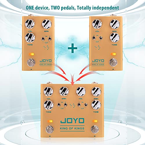 JOYO Dual Crunch Pure Analog Circuit Overdrive Effect Pedal with Independent Clipping for Electric Guitar - True Bypass (King of Kings R-20) - Image 2