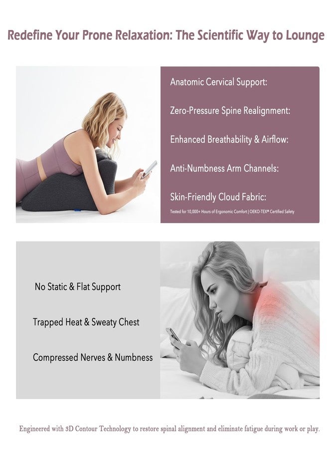 Cupocupa Ergonomic Wedge Pillow for Bed Reading & Back Support - Zoned Contour Design for Sitting Up, Prone Lounging & Gaming - Elevating Leg Pillow for Circulation & Recovery - Image 5