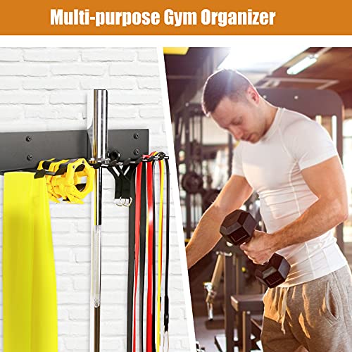 Tamisom Multi-Purpose Heavy Duty Gym Storage Rack - 11 Hooks for Resistance Bands, Straps, Jump Ropes, Foam Rollers, Weight Belts, Tools (L-23") - Image 4