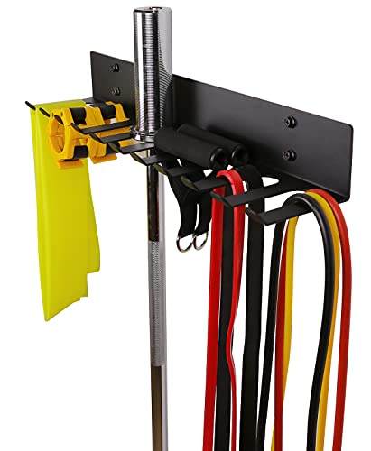 Tamisom Multi-Purpose Heavy Duty Gym Storage Rack - 11 Hooks for Resistance Bands, Straps, Jump Ropes, Foam Rollers, Weight Belts, Tools (L-23") - Image 1
