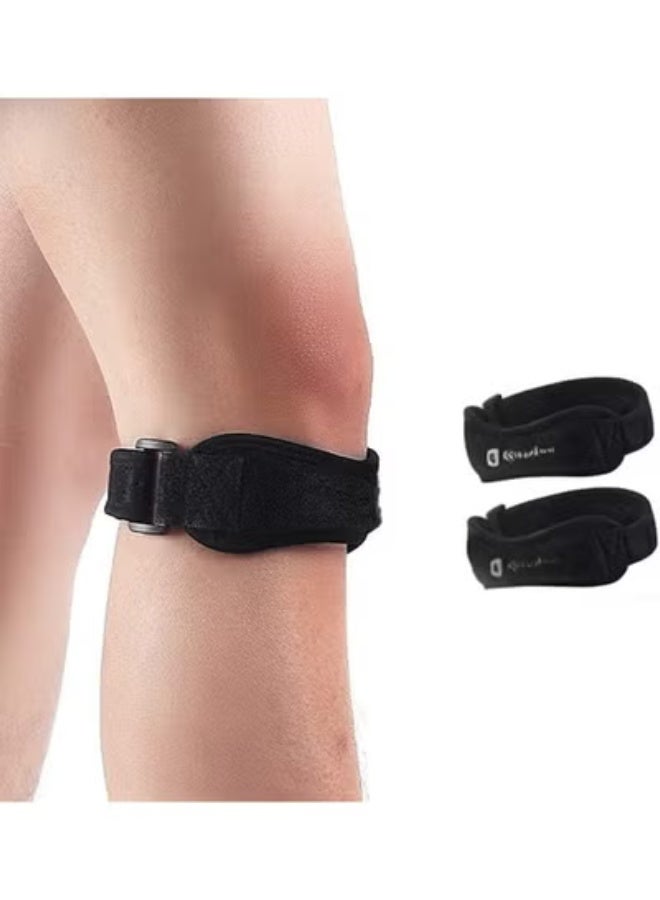 2 Pack Knee Pain Relief & Patella Stabilizer Strap - Adjustable Professional Knee Brace for Soccer, Basketball & Running - Targeted Support for Jumpers Knee, Tendonitis & Arthritis - One Size Fits All for Men & Women - Image 1