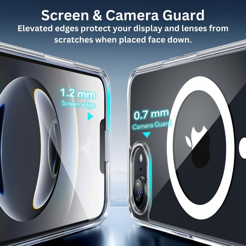 ShieldTech Back Case Cover for Apple iPhone 16e | Mag-Safe Compatible | Camera Protection | Transparent Mobile Phone Case Cover for Apple i Phone 16e / i Phone 16 e | PC & TPU Transparent Back Cover - Image 4