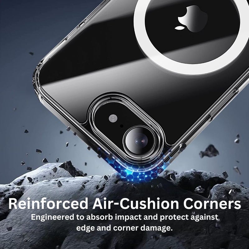 ShieldTech Back Case Cover for Apple iPhone 16e | Mag-Safe Compatible | Camera Protection | Transparent Mobile Phone Case Cover for Apple i Phone 16e / i Phone 16 e | PC & TPU Transparent Back Cover - Image 3