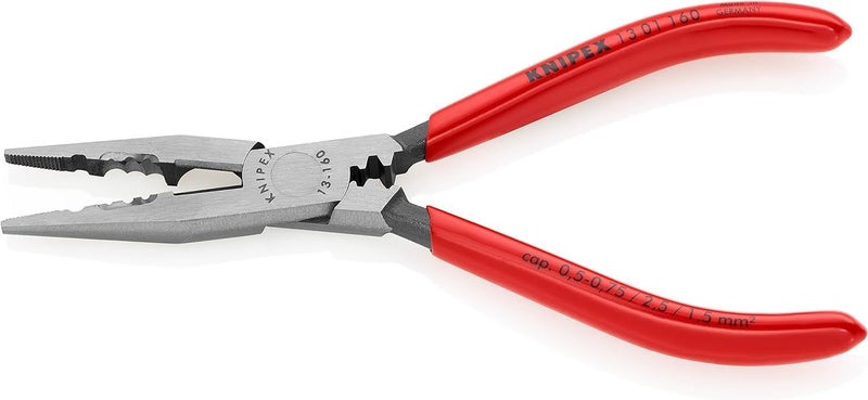 KNIPEX 13 01 160 Electricians' Pliers - 160 mm, Black Atramentized, Plastic Coated - Image 4