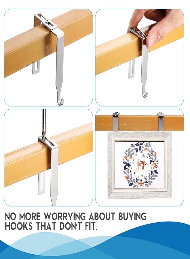 LEIFIDE 10 Pcs Cubicle Decor Hooks Set, 6 Pcs Fabric Panel Wall Hook and 4 Pcs Adjustable Cubicle Hanger Fit 1 3/8 Inch to 3 1/2 Inch Office Supplies for Hanging, Clothes Bag Photo Frame, Silver - Image 3