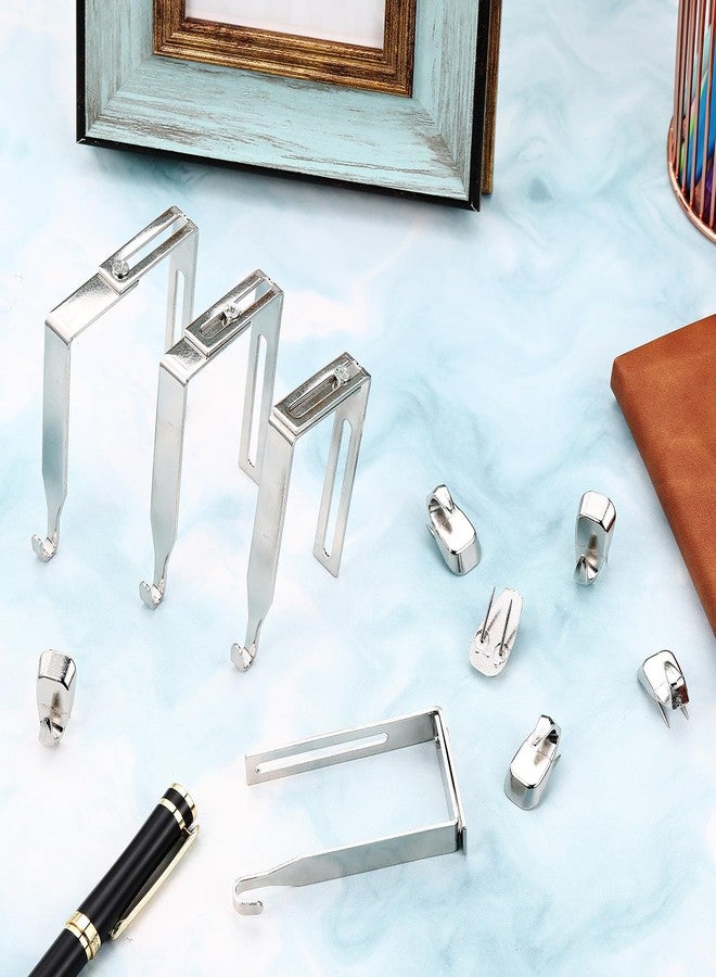 LEIFIDE 10 Pcs Cubicle Decor Hooks Set, 6 Pcs Fabric Panel Wall Hook and 4 Pcs Adjustable Cubicle Hanger Fit 1 3/8 Inch to 3 1/2 Inch Office Supplies for Hanging, Clothes Bag Photo Frame, Silver - Image 4