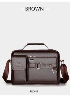 WEIXIER WEIXIER Business Briefcase Men's Shoulder Bag PU Leather Handbag Crossbody Bag  - Image 1