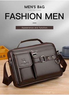 WEIXIER WEIXIER Business Briefcase Men's Shoulder Bag PU Leather Handbag Crossbody Bag  - Image 5
