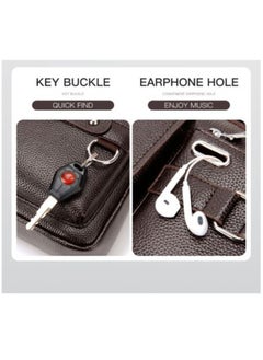 WEIXIER WEIXIER Business Briefcase Men's Shoulder Bag PU Leather Handbag Crossbody Bag  - Image 4