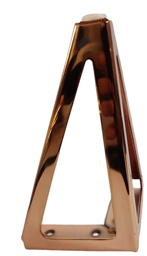 Generic Sofa Hardware Leg 6 Inch 15 Cms Sofa Furniture Matt GoldenBlackSilverRose GoldGun Black Triangle Shape Finish Heavy Model Sofa Leg Set of 4 Fancy Paya Medium Rose Gold  - Image 3