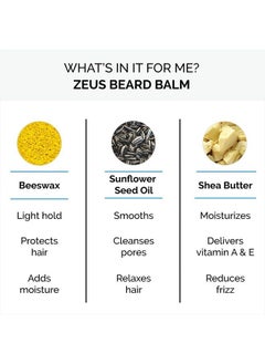 Zeus Beard Balm, Natural Beeswax & Shea Butter Balm, Softening Conditioner for Facial Hair – MADE IN USA (Verbena Lime) 2 oz.  - Image 3
