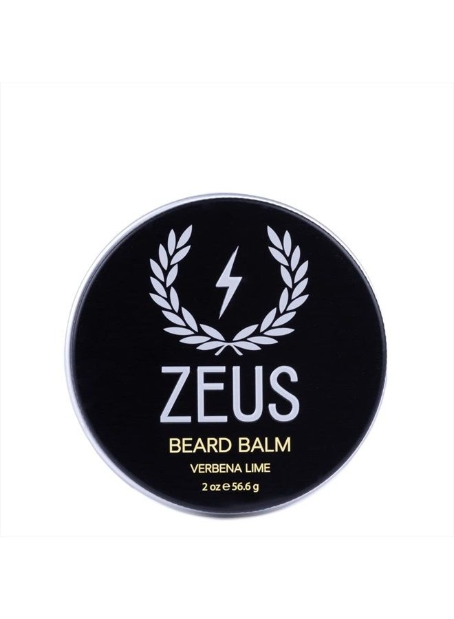 Zeus Beard Balm, Natural Beeswax & Shea Butter Balm, Softening Conditioner for Facial Hair – MADE IN USA (Verbena Lime) 2 oz. - Image 1