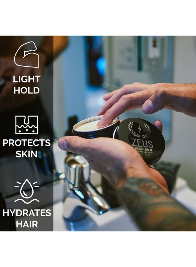 Zeus Beard Balm, Natural Beeswax & Shea Butter Balm, Softening Conditioner for Facial Hair – MADE IN USA (Verbena Lime) 2 oz. - Image 4