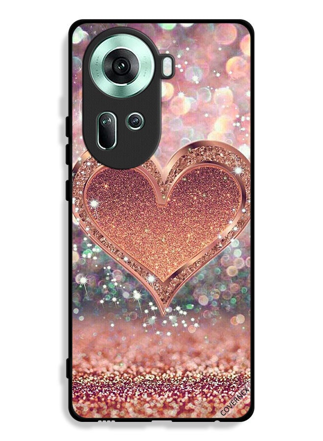 Covernex Oppo Reno11 5G Protective Case Cover Glitter Heart - Image 1