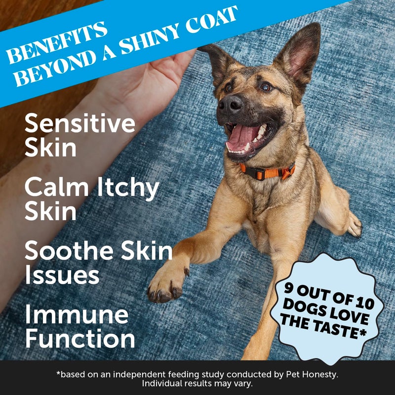 Pet Honesty Omega Skin Health Chews for Dogs, Alaskan Salmon Oil, Omega-3 Fish Oil, Krill, Spirulina, Omega-3s, Healthy Skin & Coat, Itchy Skin, Dog Allergies, May Reduce Shedding (90 Count) - Image 2