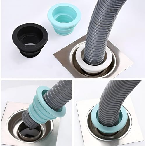 Amillee Silicone Sewer Drain Pipe Seal Ring Plug – Washing Machine Hose Connector, Anti-Odor Deodorant Sealing Ring for Bathroom, Kitchen, Floor Drain, Laundry Room – Clean Tool (3 Pcs) - Image 5