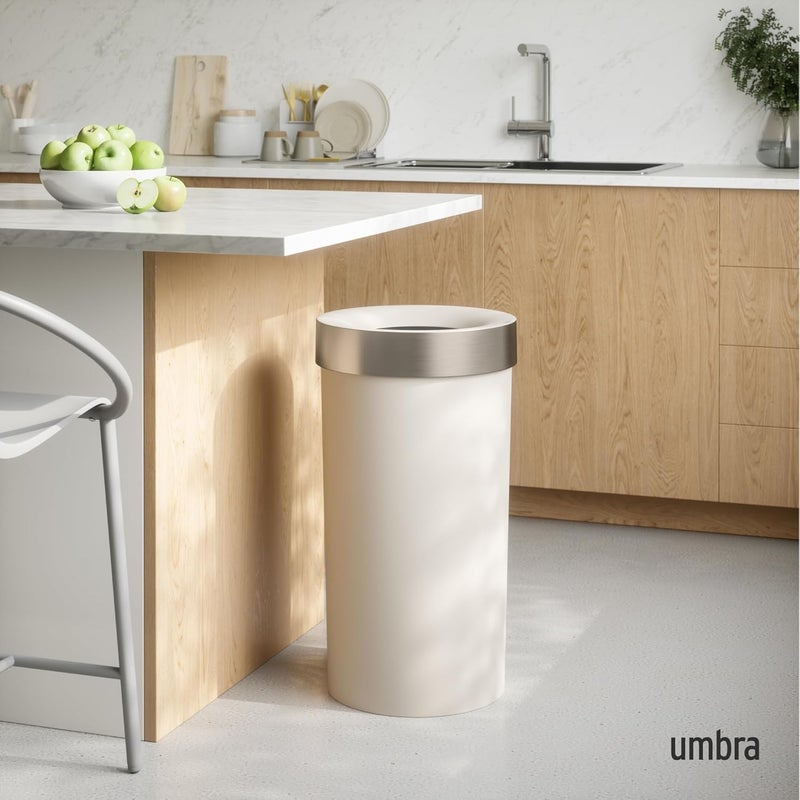UMBRA Vento Kitchen Trash Can with Open Top, Large 16-Gallon (62 L) Capacity, Sand - Image 3