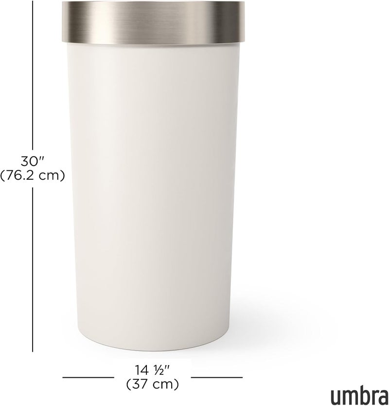 UMBRA Vento Kitchen Trash Can with Open Top, Large 16-Gallon (62 L) Capacity, Sand - Image 2