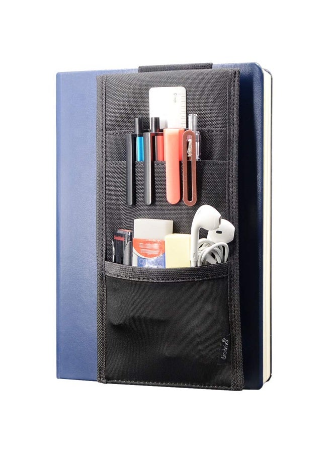 diodrio Adjustable Elastic Band Pen Holder  Velcro Pencil Holder  Pen Sleeve Case For Hard Cover Journals  Planners  Notebooks  Books  Binders  Fits Regular And Large Notebooks  Accessory Pocket  Detachable.  - Image 1