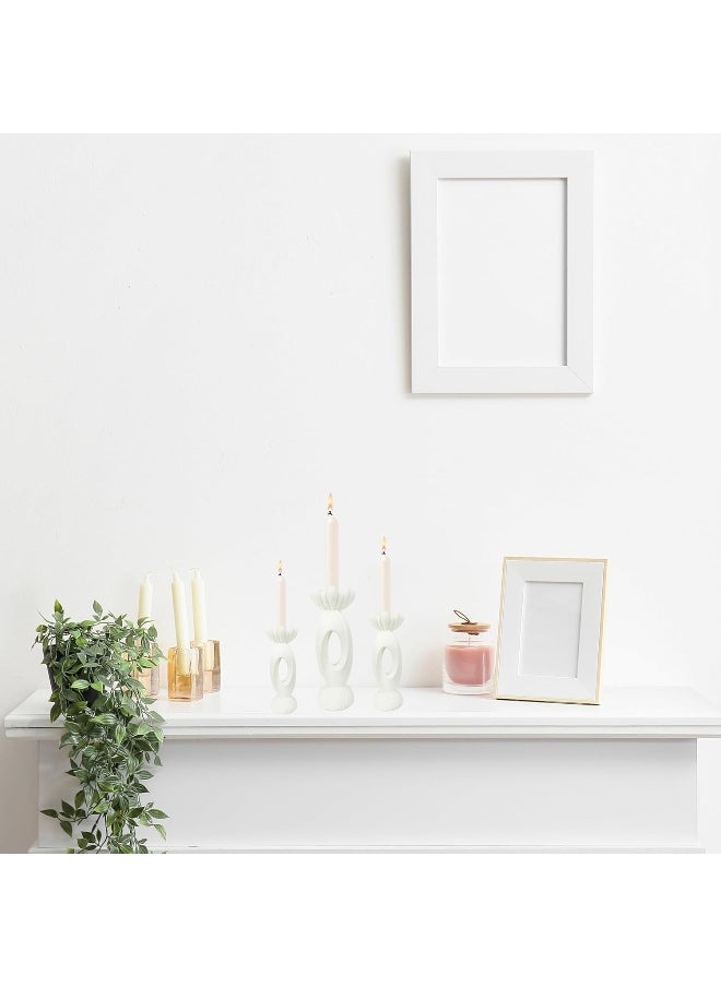 YINZUO YINZUO Modern Decorative Stylish Candle Holder White Plastic Fiber Taper Candle Holder with Artistic Open Best Design for Home Decor, Dining Table, or Mantel Display (Desing 1)  - Image 4