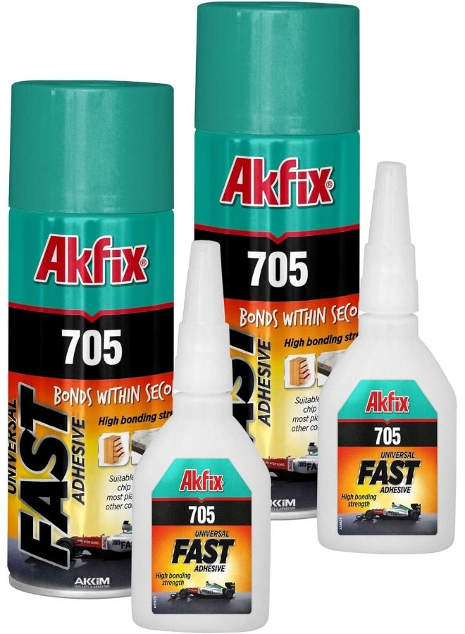 Akfix 705 Universal Fast Adhesive 400 ml-Pack of 2 - Image 1