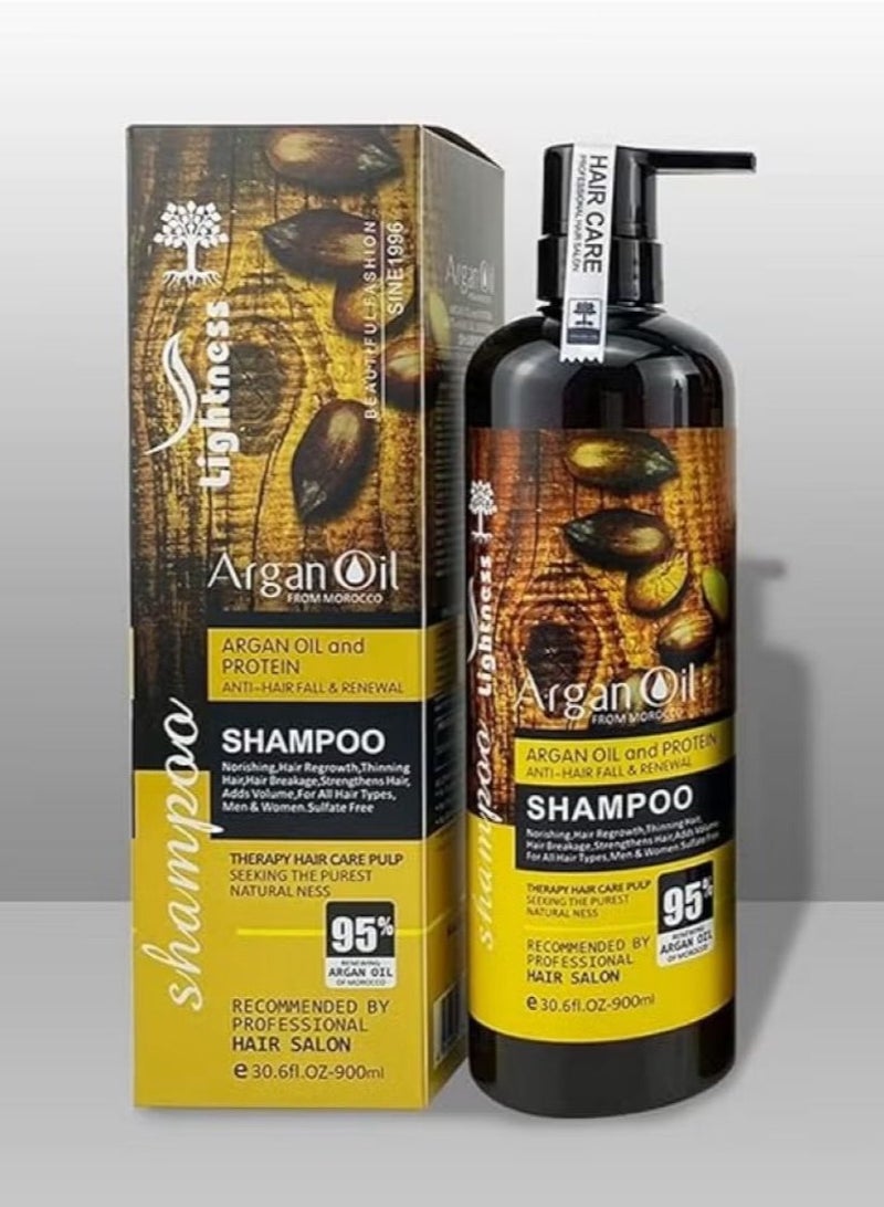 Moroccan Argan Oil Shampoo and Conditioner Set Sulfate Free, Perfect for Damaged, Dry, Curly, Frizzy Hair. Thickening Formula for Fine/Thin Hair, Safe for Color and Keratin Treated Hair. (4 in 1 Set)  - Image 5
