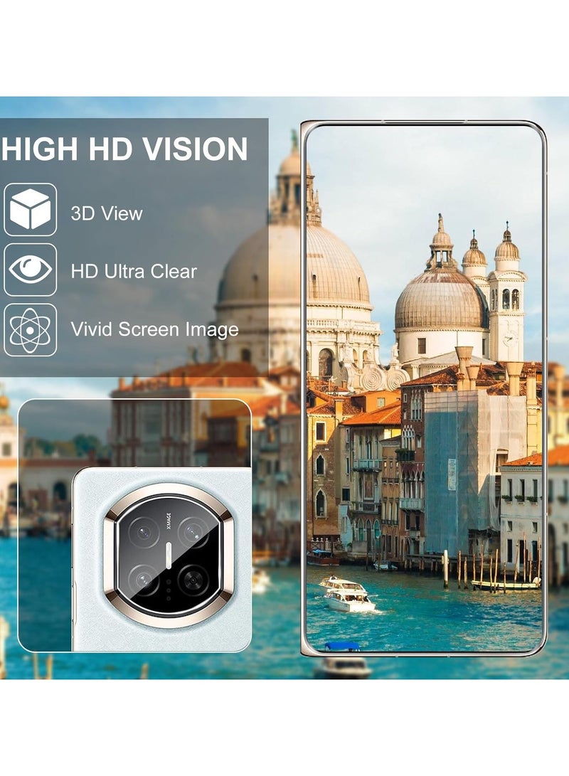 عام **[مجموعة 2+2] حامي شاشة وحامي عدسة كاميرا من Fegishilly متوافقان مع هاتف Huawei Mate X7 - صلابة 9H، مقاوم للخدوش، فيلم زجاج مقوى بتصميم متوافق مع الحافظة، مضاد لبصمات الأصابع.** - Image 4