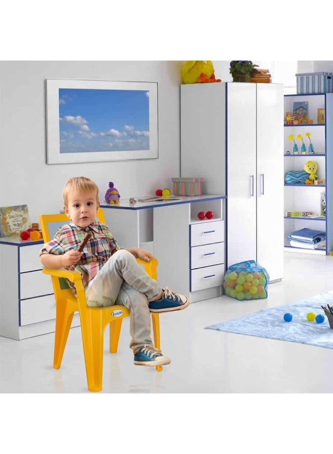 ESQUBE Esqube Panda Baby Chair (Printed) - Plastic Study Chair Yellow  - Image 2