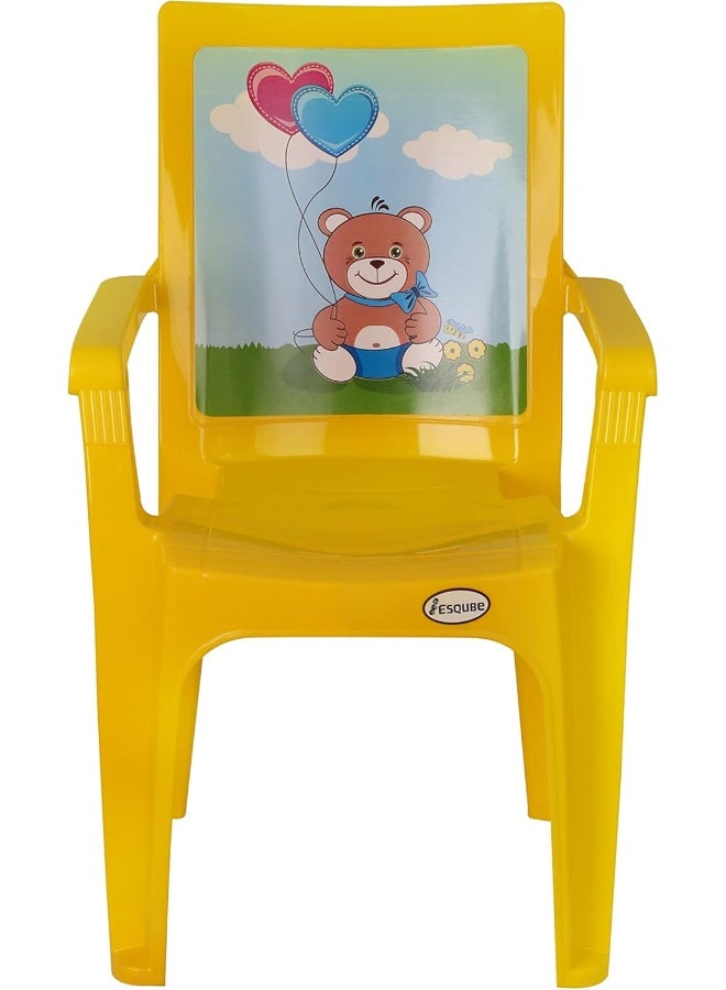 ESQUBE Esqube Panda Baby Chair (Printed) - Plastic Study Chair Yellow  - Image 1