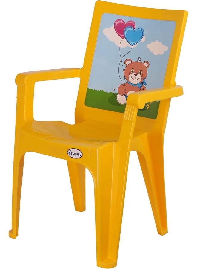 ESQUBE Esqube Panda Baby Chair (Printed) - Plastic Study Chair Yellow  - Image 4