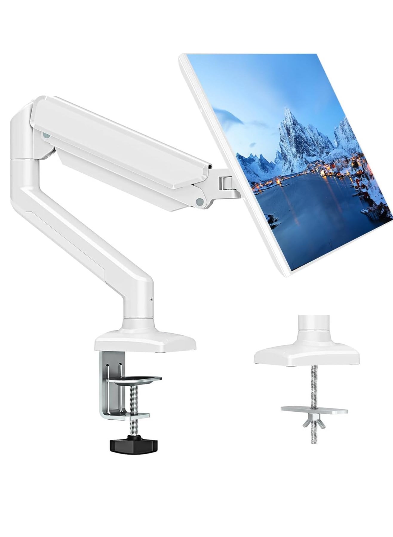 Monitor Desk Mount Single Arm Stand Full Motion Monitor Arm (Holds up to 2-10 KG) with Gas Spring for 13 to 32 Inch LCD LED Computer Monitor