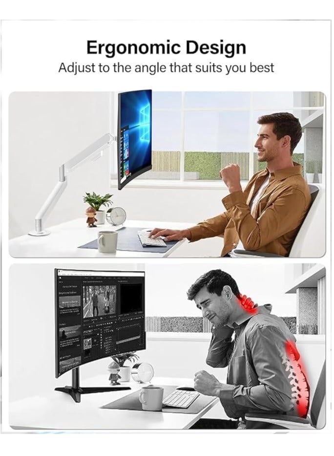 GUDOO Monitor Desk Mount Single Arm Stand Full Motion Monitor Arm (Holds up to 2-10 KG) with Gas Spring for 13 to 32 Inch LCD LED Computer Monitor - Image 4