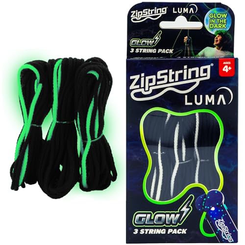 ZipString Lightning Luma Replacement Strings for Rope Launcher Toy – Pack of 3 – UV Reactive Glow in The Dark Fidget for Kids & Adults – Shark Tank Featured – Device Not Included - Image 1