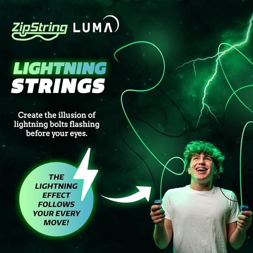 ZipString Lightning Luma Replacement Strings for Rope Launcher Toy – Pack of 3 – UV Reactive Glow in The Dark Fidget for Kids & Adults – Shark Tank Featured – Device Not Included - Image 3