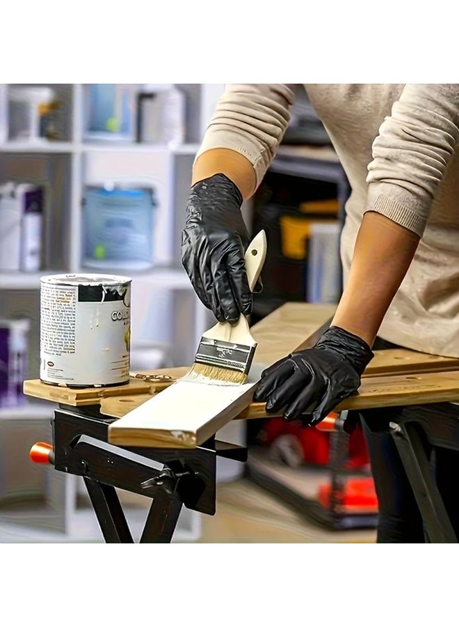 Black Nitrile Disposable Gloves 70 Pairs Size L Waterproof Durable For Tattooing Salon - Image 5