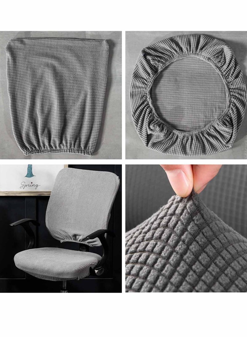 1 Set Elastic Office Chair Seat Covers Stretchable Computer Chair Protective Slipcovers, Light Grey  - Image 3