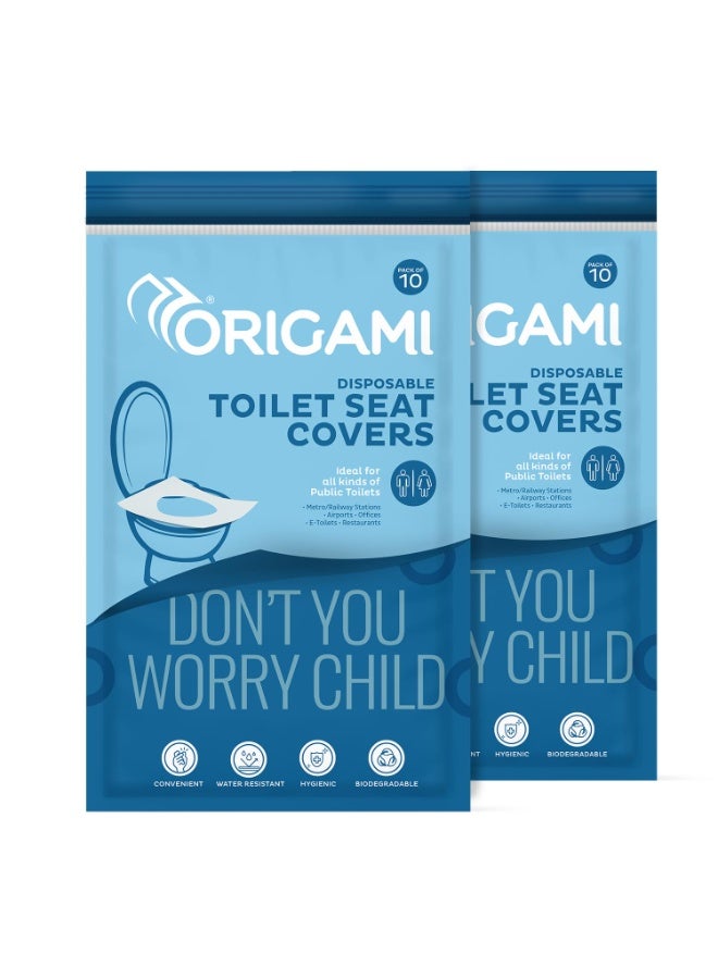 Origami Disposable Toilet Seat Covers - Pack of 2 (10 per pack, Total 20 Sheets) | Hygienic Protection | No Direct Contact with Unsanitary Seats | Easy to Dispose & Eco-Friendly - Image 1