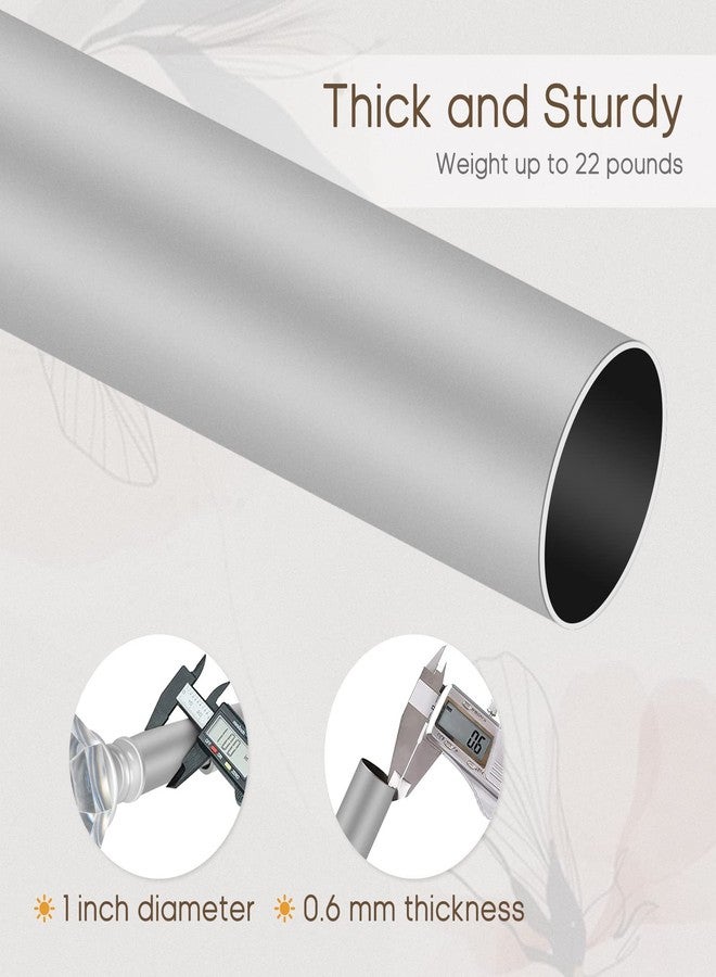 daintier 1 inch Single Window Curtain Rod with Acrylic Diamond Finial,36-72 inch,Matte Silver - Image 5