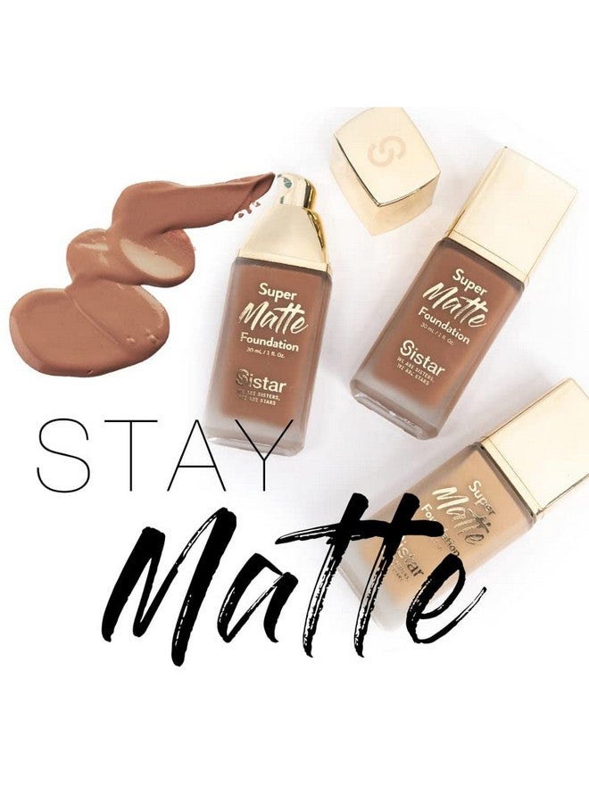 Sistar Super Matte Foundation Perfecting Liquid Foundation Full Coverage Control Shine Weightless Longwearing 30 Ml / 1 Fl. Oz. (Rose Beige) - Image 5