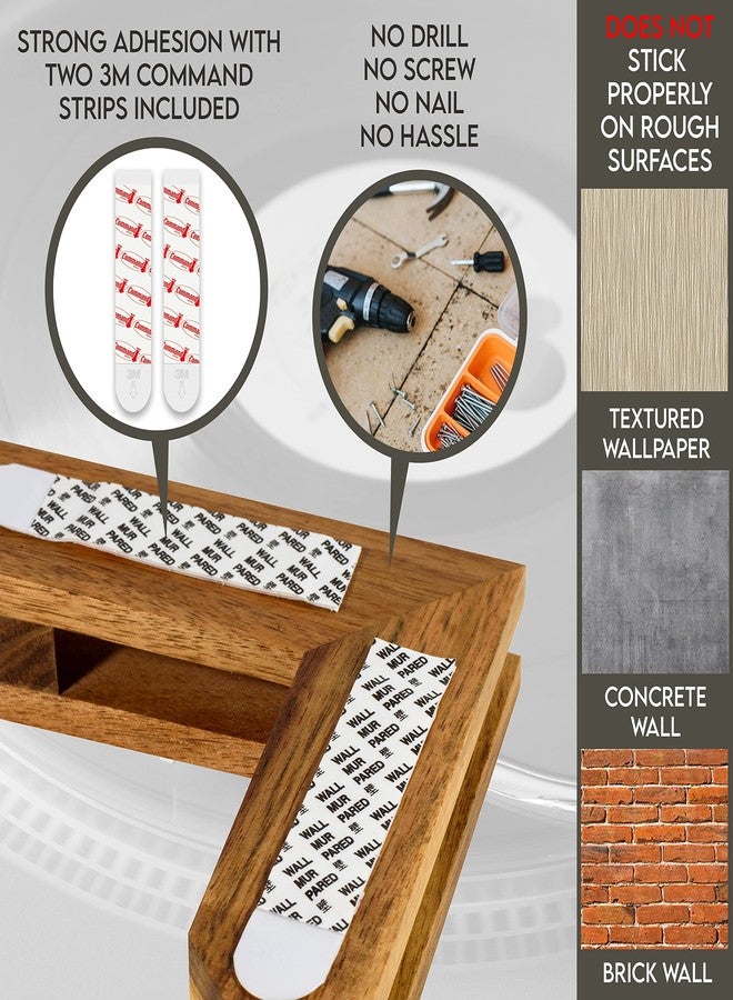 Tapeera Wooden Triangle Vinyl Record Stand Wall Mount - No Drill Wooden Vinyl Record Holder Accessories - Vinyl Record Display LP Floating Shelf - Album Frame For Vinyl Record No Screw (2 Stands) - Image 3