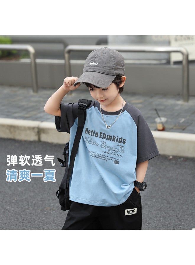 S Cool Touch Short Sleeve T-shirt 2025 Summer A-class Tee Basketball Running Youth Trendy Kids Wear - Image 5
