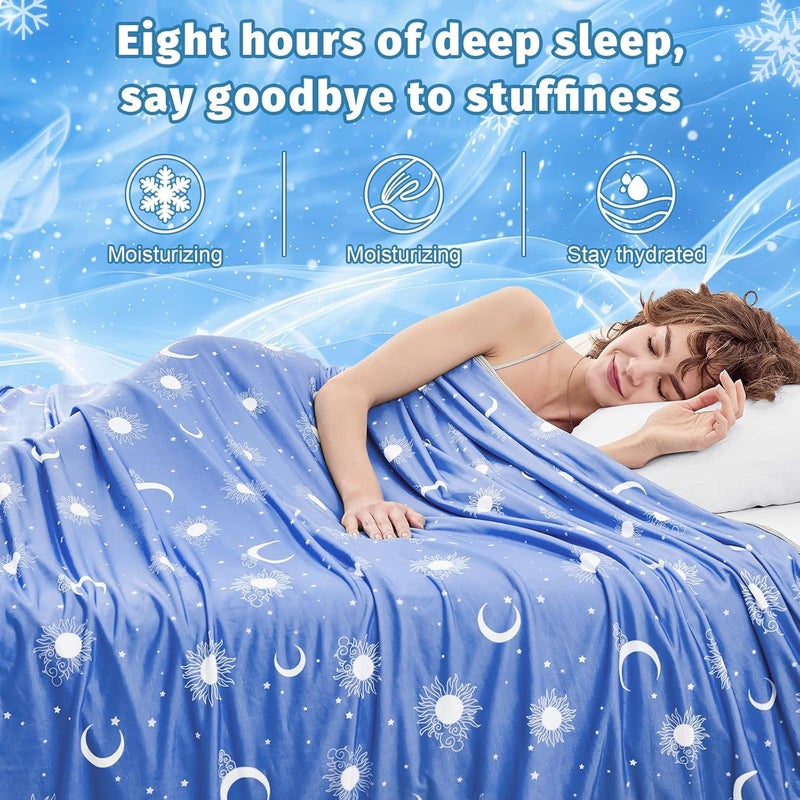 inhand Cooling Blanket King Size (90"x108") - Cooled Blankets for Hot Sleepers Lightweight Breathable Summer Blanket for Sleeping Night Sweats to Keep Cool in The Heat -Midnight Blue - Image 2