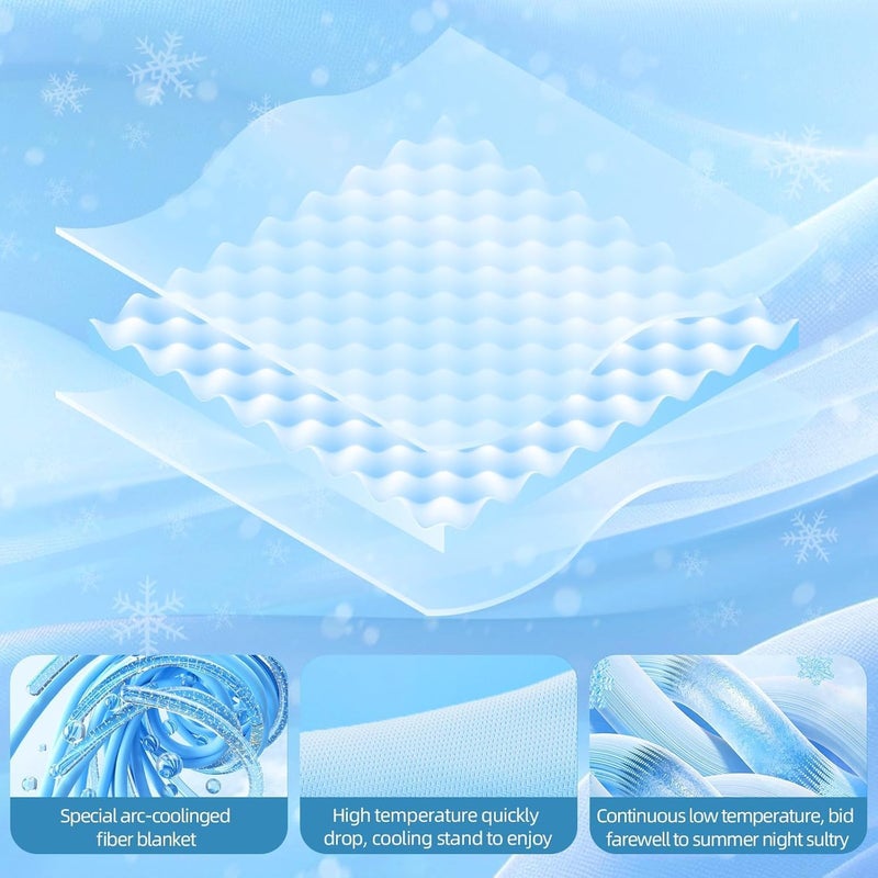 inhand Cooling Blanket King Size (90"x108") - Cooled Blankets for Hot Sleepers Lightweight Breathable Summer Blanket for Sleeping Night Sweats to Keep Cool in The Heat -Midnight Blue - Image 3