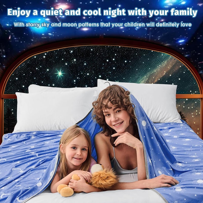 inhand Cooling Blanket King Size (90"x108") - Cooled Blankets for Hot Sleepers Lightweight Breathable Summer Blanket for Sleeping Night Sweats to Keep Cool in The Heat -Midnight Blue - Image 5