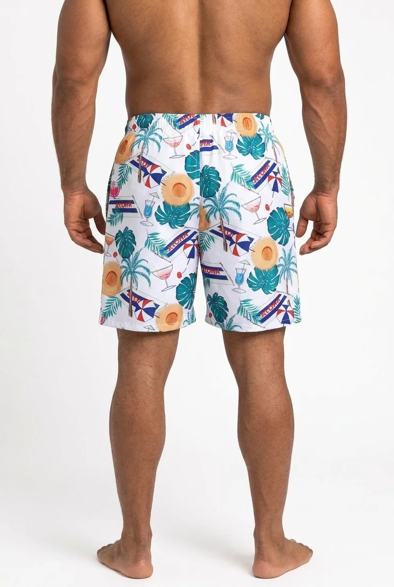 Moveletix White Men's Swim Shorts White for Men | Best Price UAE